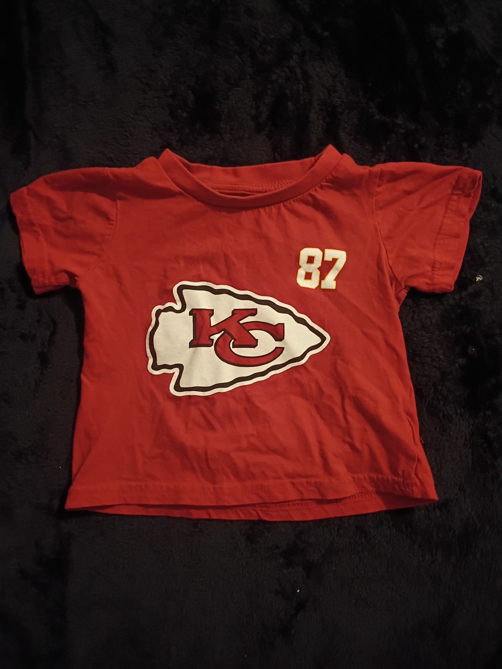 Kids' Red KC Logo Short-Sleeve Tee - Team Graphic Travis Kelce